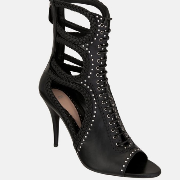 Zara Studded Heeled Leather Sandal Booties - Limited Edition - Picture 1 of 7